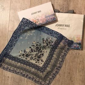 Johnny was silk scarf, 19”x20”